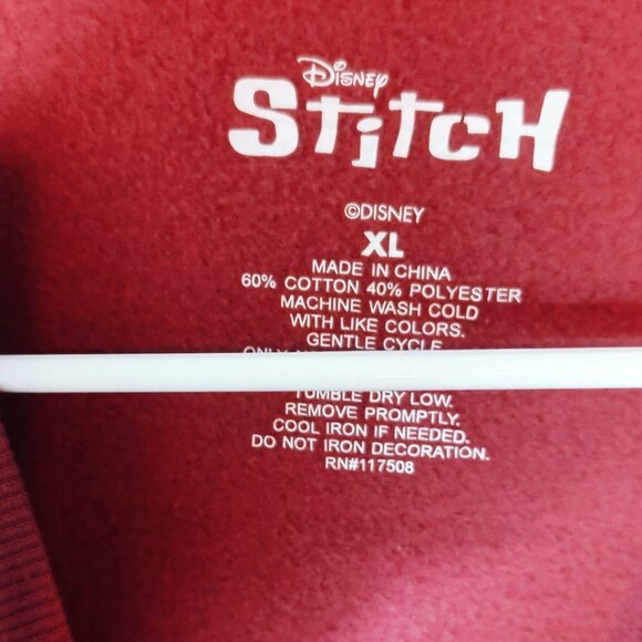 Disney Stitch XL Sweatshirt Rainbow Sunset Graphic & Floral Design Pink - Picture 3 of 6